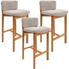 Kit 03 Banquetas Alta Para Cozinha Sala de Jantar Bar Dara L02 Bouclê 