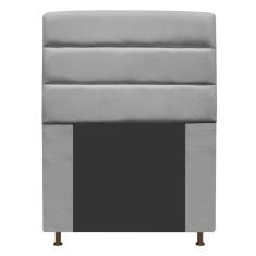 Cabeceira Estofada Turim 90cm Solteiro Suede Cinza Adj Decor
