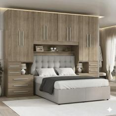 Guarda-roupa de Casal com espaço para cama Box Padrão 1223S Castanho -