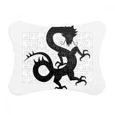 Esboço de dragão chinês padrão quebra-cabeça moldura decoração decoração de imagem quebra-cabeça ornamento