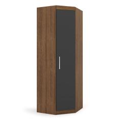 Guarda-Roupa Casal Canto 1 Porta Gênova Plus Ipê Wood/Grafite