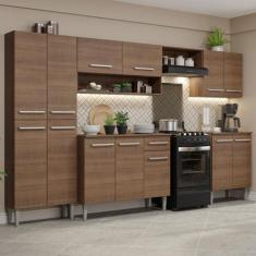 Armário de Cozinha Completa Madesa Emilly 293001 com Balcão e Paneleir