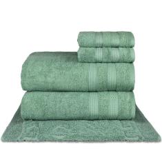 Jogo De Toalhas Fio Penteado Extra Macia 5 Peças - Comfort - Verde
