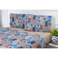 Jogo Lençol 4 Peças Cama Viúva 1,88X1,28M Percal Estampado - Miguel En