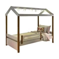 Cama Casa Eliz Branca com LED - Movelaria