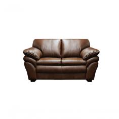 Sofá De Couro Gana 2 Lugares Marrom Bicolor - Mempra Design