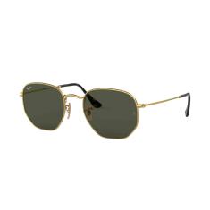 Óculos de Sol Ray-Ban Hexagonal 0RB3548NL 001 Tam 51 / Ouro - Lentes Verde