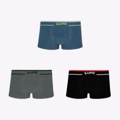 Kit 3 Cuecas Lupo Sunga Fio Texturizado Sortidos 005261035000, Azul, C