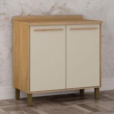 Balcão de Cozinha 800 2 Portas Ambiente Salvador Cinamomo Off White - Valdemóveis