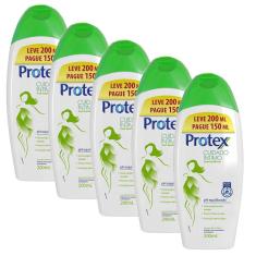 Kit 5 Sabonetes Líquido Íntimo Protex Fresh Equilibrium Leve 200ml Pague 150ml