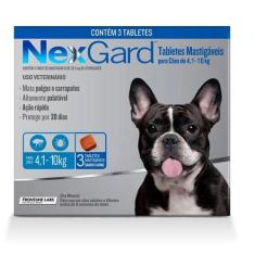 Nexgard Antipulgas E Carrapatos Caes 4,1 A 10Kg C/3 Comprimidos - Ofer