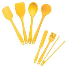 KIT DE UTENSÍLIOS DE SILICONE AMARELO OIKOS – 7 PEÇAS