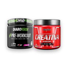 PRÉ TREINO DIABO VERDE 300G FTW + CREATINA 300G MAX TITANIUM-Unissex