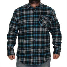 Camisa Manga Longa Central Surf Tamanho Especial - Xadrez, 2G