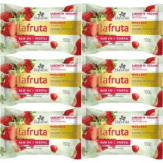 6UN Sabonete La Fruta  Morango Barra Vegetal 150G Davene