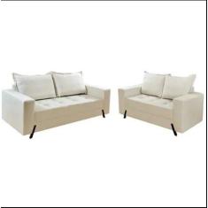 Conjunto de Sofá 8100 em Linho com 2 e 3 Lugares Boareto Bege - boaret