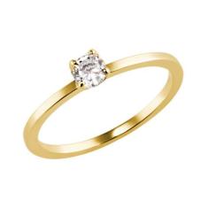 Anel Solitário Folheado A Ouro 18K Com Pedra 4mm - Hera Joias, 24