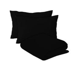 Jogo de Lençol 3 Peças Casal 1,38m x 1,88m Preto Arrumadinho Enxovais