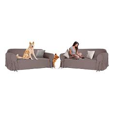 Kit Capa Para Sofá De 2 E 3 Lugares Em Gorgurão Cor:Cinza Grafite