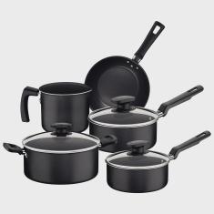 Jogo de Panelas Tramontina 5 Peças Loreto em Alumínio com Revestimento Antiaderente Starflon Max com Cabos e Alças Grafite