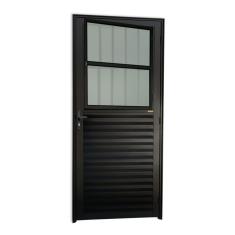 Porta De Sala Super Vidro Boreal 210cm X 86cm Brimak Preto