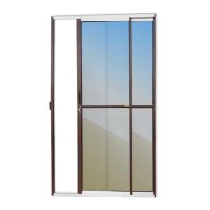 Porta De Correr 2 Folhas Super Vidro Reflex 210cm X 120cm Brimak Mix Corten