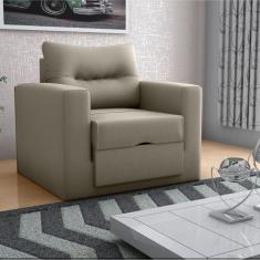 Sofá Cama 1 Lugar Cork Suede Cappuccino