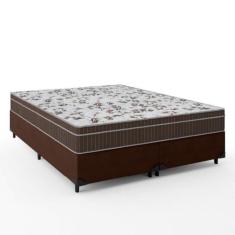 Cama Box Casal Queen Colchão Espuma Orthoface Polar 158X198X63Cm Marro