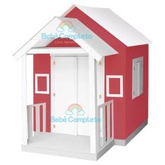 Casinha De Brinquedo Infantil 120cm Em Madeira Com Varanda - Brinquedo