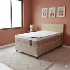Cama Box Solteiro Castor Premium Tecnopedic 88x188x57 + Box Castor