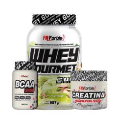 Kit Whey Protein Gourmet Pote + Creatina 300g + BCAA 100 cáps - FN For