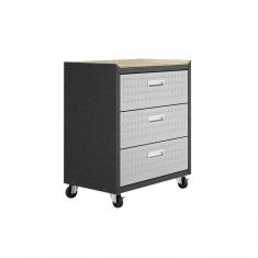 Balcão Multiúso Titanium Itatiaia - 3 Gavetas Preto C- Cinza