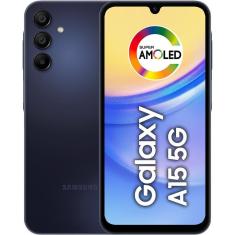 Smartphone Samsung Galaxy A15 5G 128GB Tela 6.5" 4GB RAM Câmera Tripla + Selfie 13MP - Azul Escuro