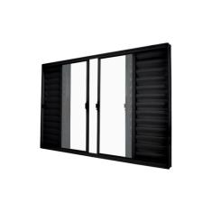 Janela Veneziana Abertura Central Exclusiva 6 Folhas Vidro Liso 100x20