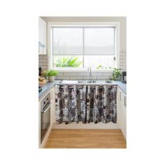 Cortina Para Pia Cozinha Impermeável Barista 1,40x0,80m