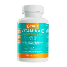 Vitamina C 500 mg + Vitamina D 200 ui + Zinco 5 mg 30 Comprimidos - C-Triple - Imunidade e Antioxidante