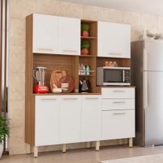 Armário Cozinha Compacta 7 Portas 2 Gavetas 4 Nichos 1 espaço Forno Encanto