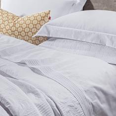 Jogo de Cama King Ducale 4 Peças Percal 200 Fios Bernadete Casa Branco