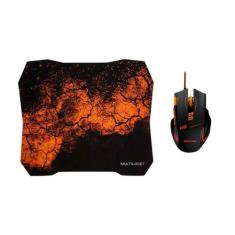 Combo Mouse Gamer E Mouse Pad Multilaser Laranja - Mo256 - Warrior