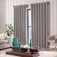 Cortina Corta Luz Bella Janela Tecido Blend 260x170 cm Preto