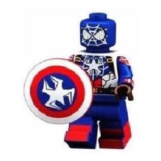Boneco Blocos Montar Crossover Homem Aranha Capitão América