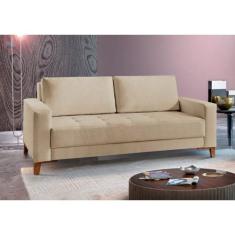 Sofá Fixo Orion 3 Lugares Luxo 200cm Castellar Móbile, Bege
