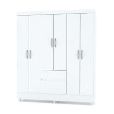 Guarda Roupa Solteiro 6 Portas 153 Cm Rio Plus Branco/camarim - Pallazio