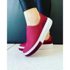 tenis feminino meia shoes slipe-on sem cardaço barato envio rapido - B