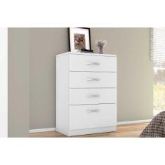 Cômoda de Quarto Astral c/ 4 Gavetas Branco - Demóbile