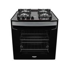 Fogão 4 Bocas de Embutir Dako Preto Mesa de Vidro Diplomata, Preto, Bi