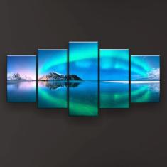 Quadro Decorativo Aurora Boreal 129x61 Sala - Quarto