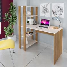 Escrivaninha Artely Match com 3 Prateleiras, Espaço para Impressora e Nicho - 120cm de largura