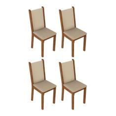Kit 6 Cadeiras de Jantar 4291 Madesa Rustic/Crema/Pérola