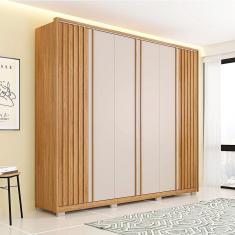 Guarda Roupa Roupeiro 06 Portas 04 Gavetas Apollo 2.7 Buriti Off White Caemmun